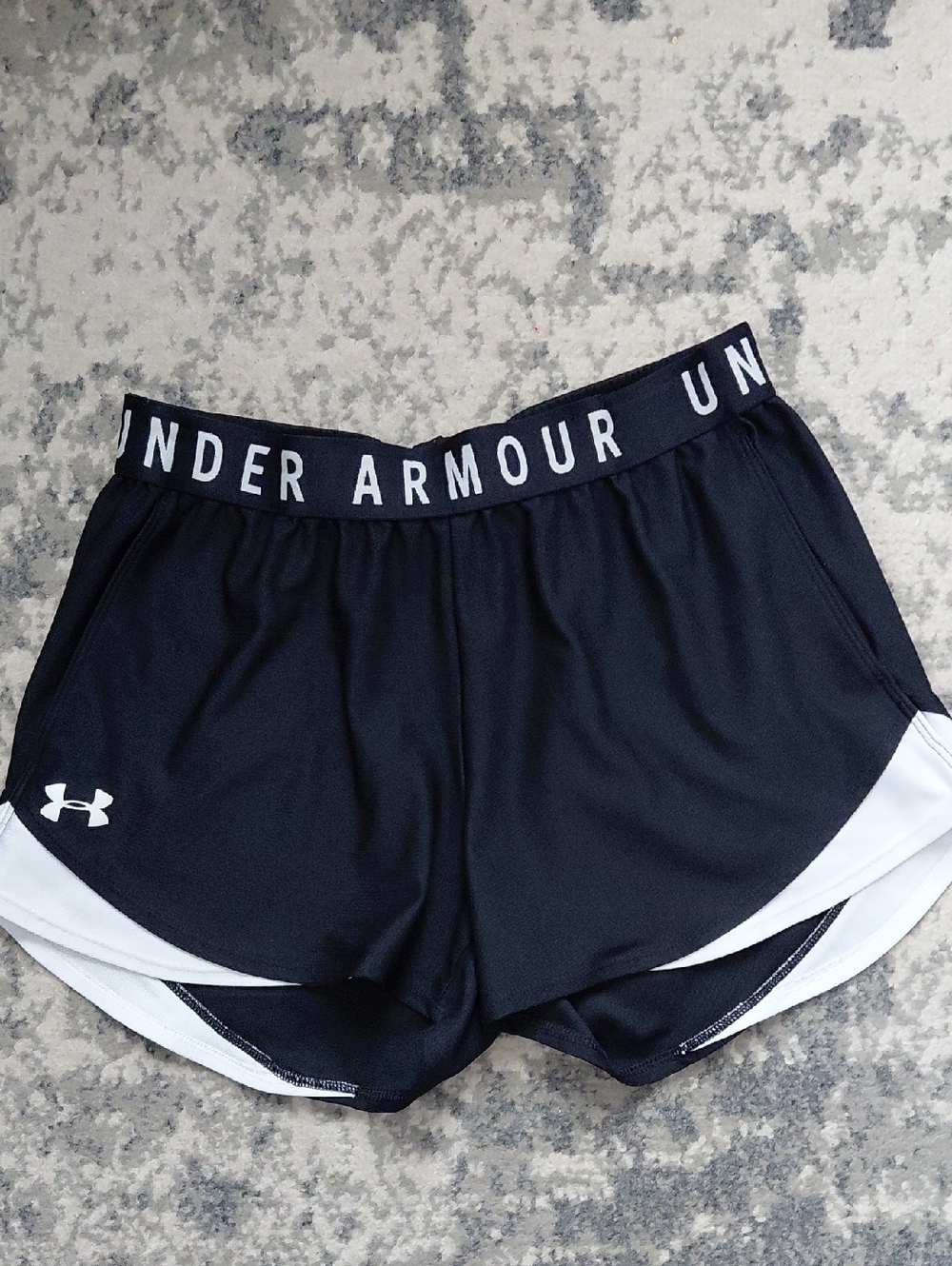 Under Armour Black Athletic Shorts with White Accents